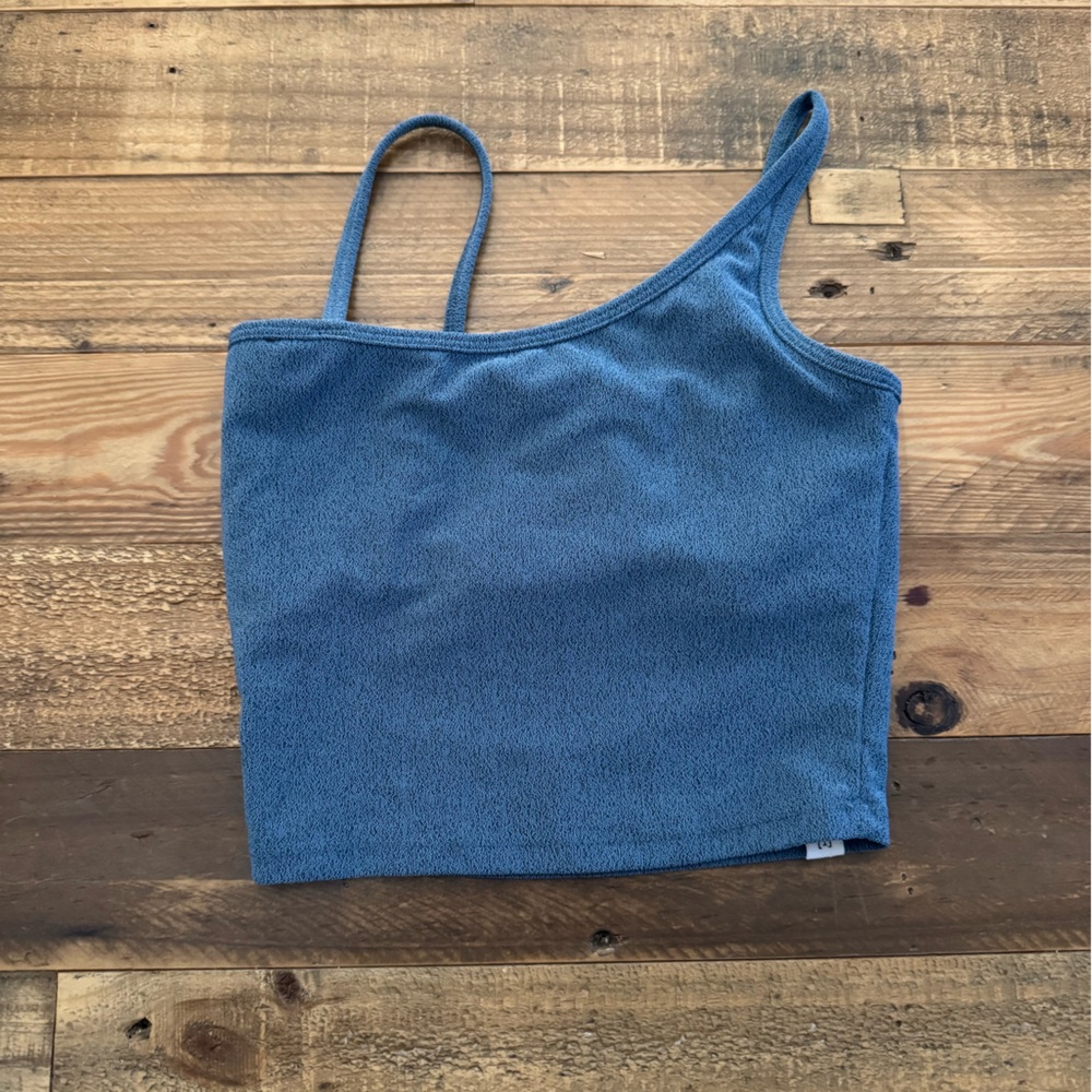 Five Dancewear light blue asymmetrical tank, size XXS